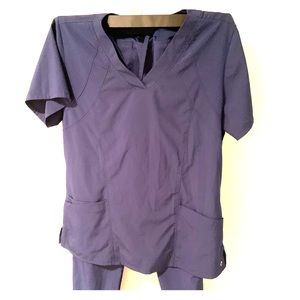 Barco One navy blue scrubs top and pants
